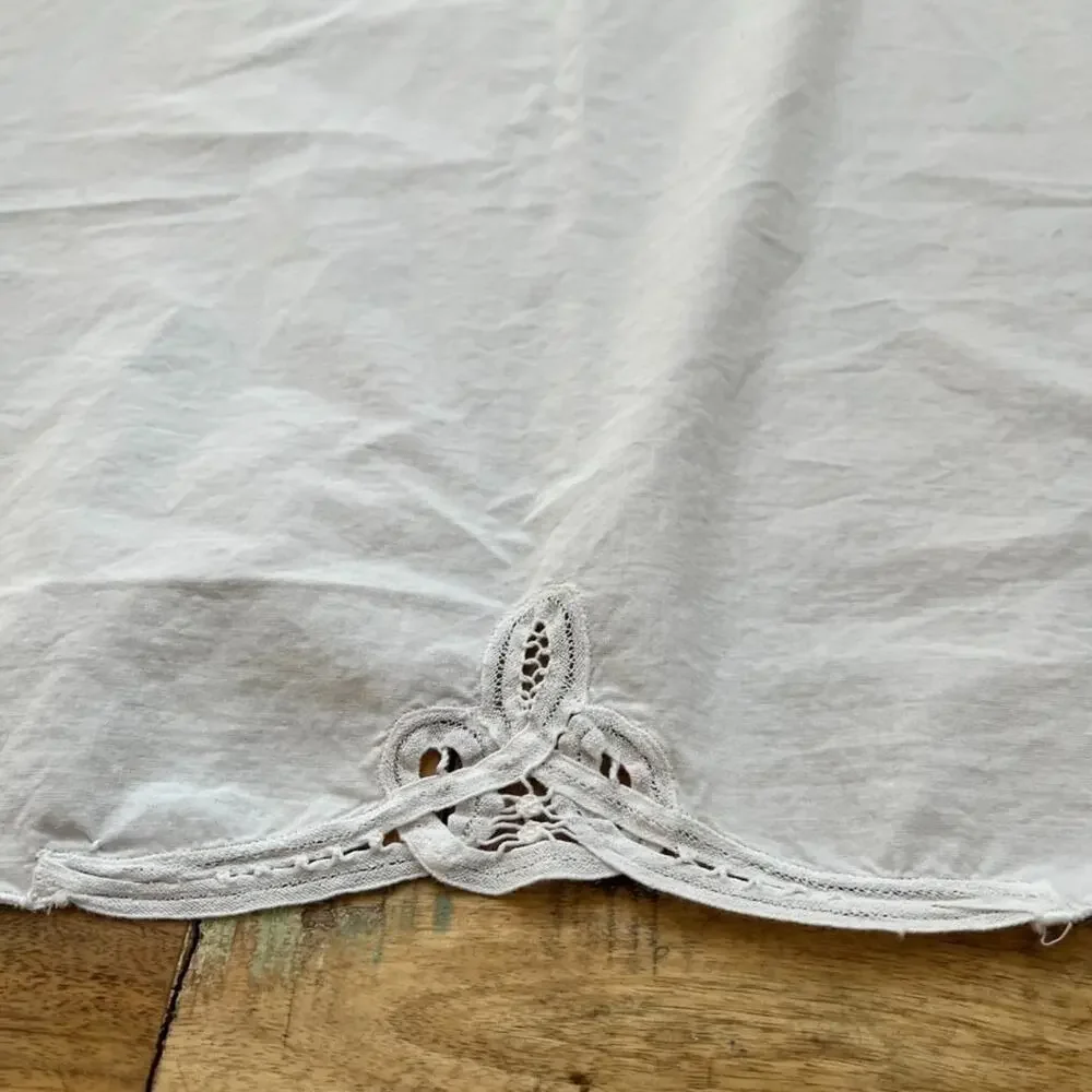 Vintage Imperial Elegance Battenburg Lace Tablecloth White Oval Shape 78